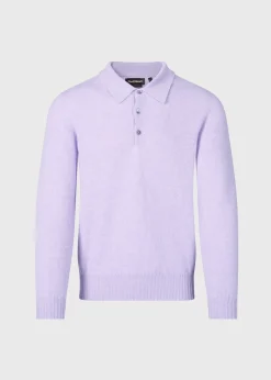 Paul Stuart The Cashmere Shop|Polos & T-Shirts^Cashmere Long Sleeve Polo Lavender