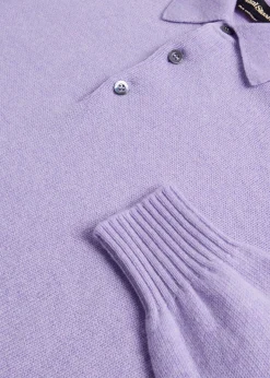 Paul Stuart The Cashmere Shop|Polos & T-Shirts^Cashmere Long Sleeve Polo Lavender