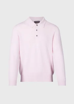 Paul Stuart The Cashmere Shop|Polos & T-Shirts^Cashmere Long Sleeve Polo Light Pink