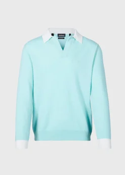 Paul Stuart The Cashmere Shop|Polos & T-Shirts^Cashmere Open Collar Polo Mint