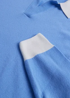 Paul Stuart The Cashmere Shop|Sweaters^Cashmere Open Collar Polo Light Blue