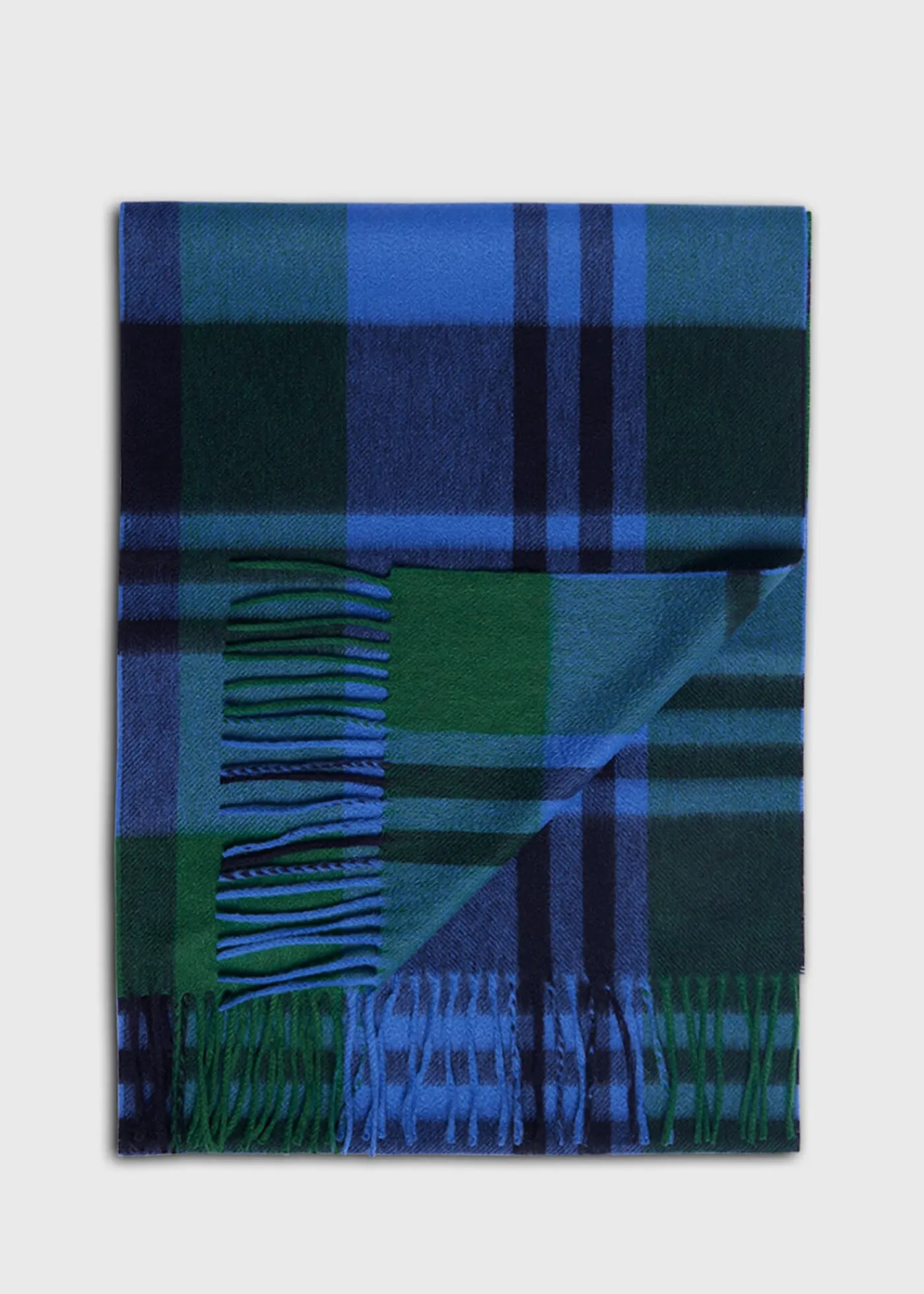 Paul Stuart Scarves, Hats, Gloves^Cashmere Plaid Extra Wide Scarf Green/Blue