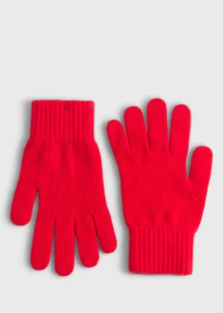 Paul Stuart Scarves, Hats, Gloves^Cashmere Plain Knit Glove Red