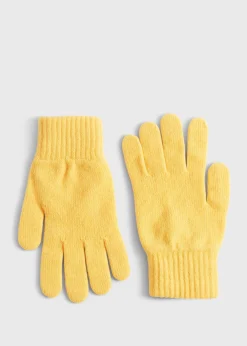 Paul Stuart Scarves, Hats, Gloves^Cashmere Plain Knit Glove Yellow