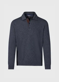 Paul Stuart Polos & T-Shirts|Sweaters^Cashmere Polo With Suede Trim Grey