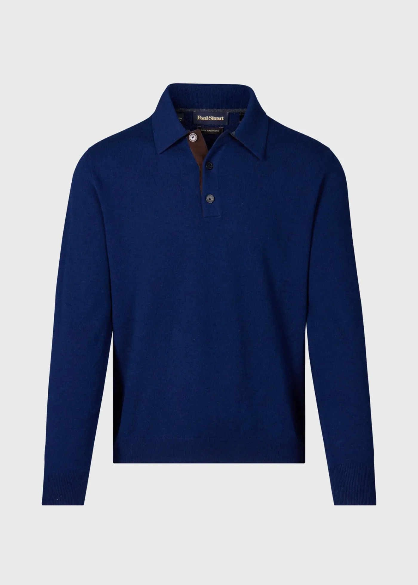 Paul Stuart The Cashmere Shop|Polos & T-Shirts^Cashmere Polo With Suede Trim Navy