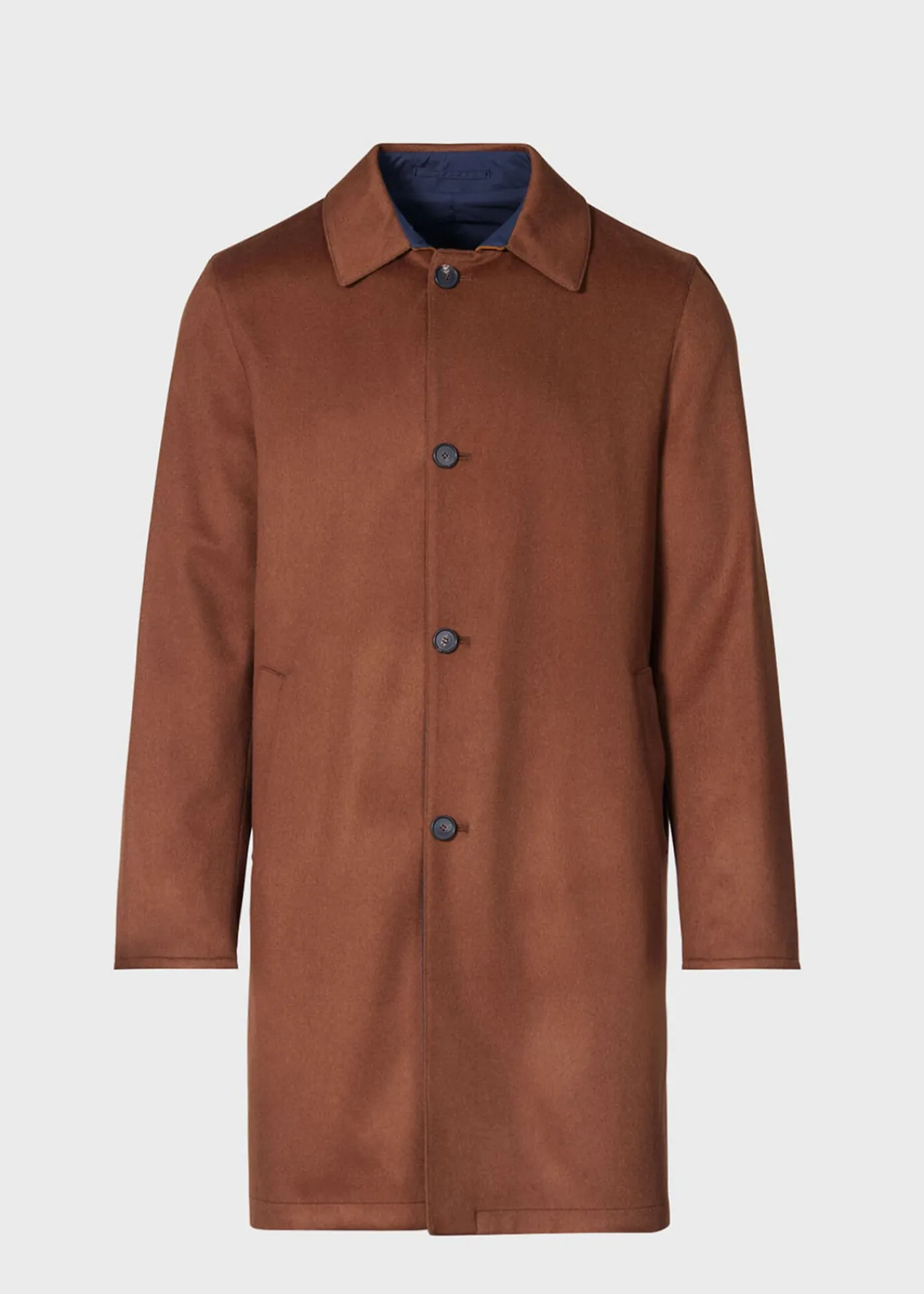 Paul Stuart The Cashmere Shop|Overcoats^Cashmere Reversible Coat Navy/Camel