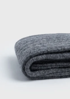 Paul Stuart Socks^Cashmere Ribbed Sock Mid-Grey