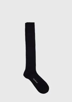 Paul Stuart Socks^Cashmere Ribbed Sock Black