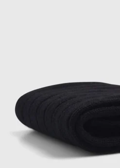 Paul Stuart Socks^Cashmere Ribbed Sock Black