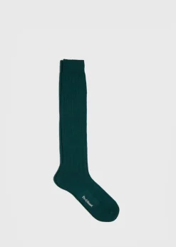 Paul Stuart Socks|The Cashmere Shop^Cashmere Ribbed Sock Forest
