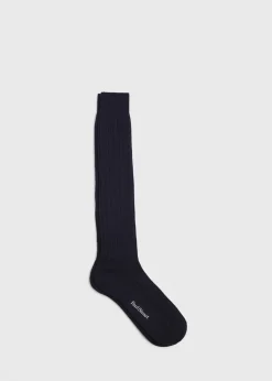 Paul Stuart Socks^Cashmere Ribbed Sock Navy