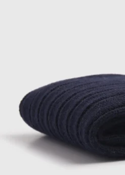 Paul Stuart Socks^Cashmere Ribbed Sock Navy
