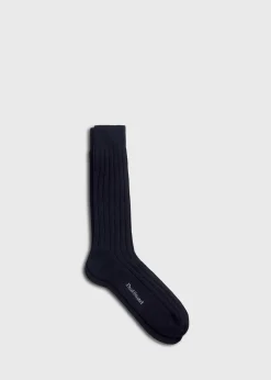 Paul Stuart Socks|The Cashmere Shop^Cashmere Ribbed Sock Black