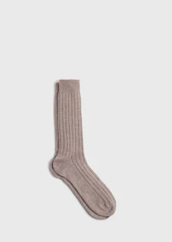 Paul Stuart Socks|The Cashmere Shop^Cashmere Ribbed Sock Natural