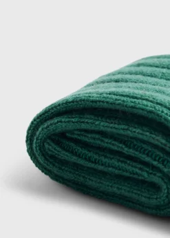 Paul Stuart Socks^Cashmere Solid Ribbed Sock Green