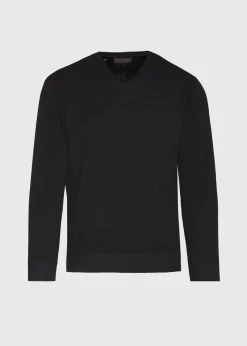 Paul Stuart Sweaters^Classic Alpaca Links V-Neck Sweater Black