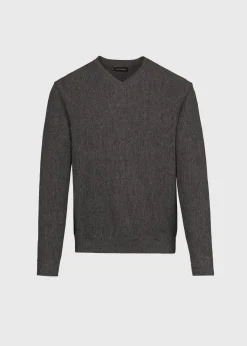 Paul Stuart Sweaters^Classic Alpaca Links V-Neck Sweater Grey