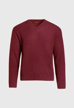 Paul Stuart Sweaters^Classic Alpaca Links V-Neck Sweater Burgundy