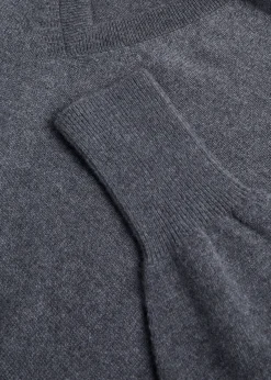 Paul Stuart The Cashmere Shop|Sweaters^Classic Cashmere Double Ply V-Neck Sweater Granite