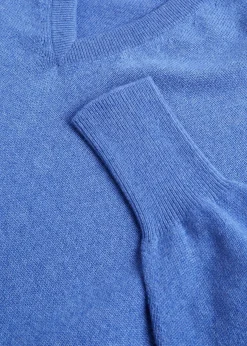 Paul Stuart The Cashmere Shop|Sweaters^Classic Cashmere Double Ply V-Neck Sweater Ice Blue
