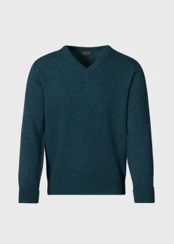 Paul Stuart The Cashmere Shop|Sweaters^Classic Cashmere Double Ply V-Neck Sweater Lagoon