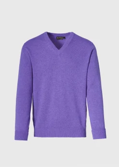 Paul Stuart The Cashmere Shop|Sweaters^Classic Cashmere Double Ply V-Neck Sweater Grape