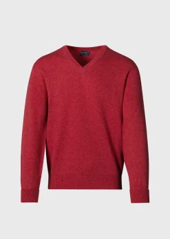 Paul Stuart The Cashmere Shop|Sweaters^Classic Cashmere Double Ply V-Neck Sweater Brick