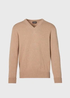 Paul Stuart The Cashmere Shop|Sweaters^Classic Cashmere Double Ply V-Neck Sweater Camel