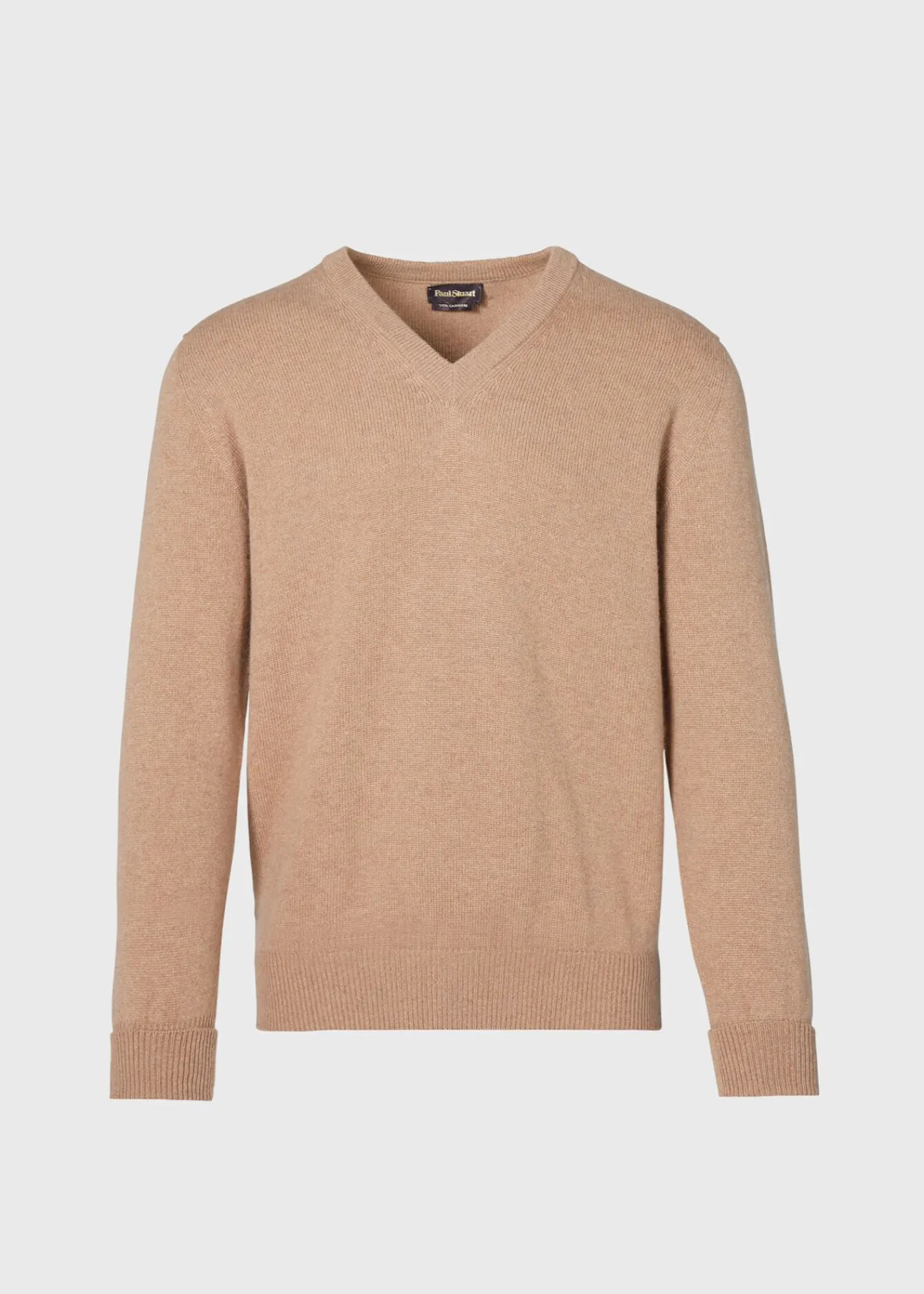 Paul Stuart The Cashmere Shop|Sweaters^Classic Cashmere Double Ply V-Neck Sweater Camel