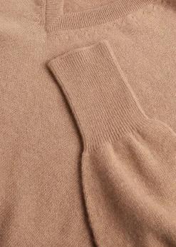 Paul Stuart The Cashmere Shop|Sweaters^Classic Cashmere Double Ply V-Neck Sweater Camel