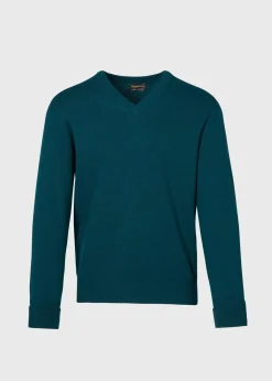 Paul Stuart The Cashmere Shop|Sweaters^Classic Cashmere Double Ply V-Neck Sweater Dark Green