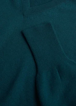 Paul Stuart The Cashmere Shop|Sweaters^Classic Cashmere Double Ply V-Neck Sweater Dark Green