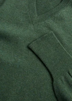 Paul Stuart The Cashmere Shop|Sweaters^Classic Cashmere Double Ply V-Neck Sweater Olive