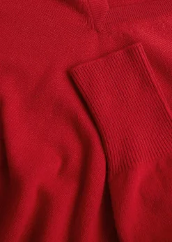 Paul Stuart The Cashmere Shop|Sweaters^Classic Cashmere Double Ply V-Neck Sweater Red