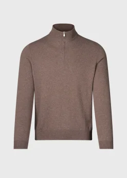 Paul Stuart The Cashmere Shop|Sweaters^Classic Cashmere Quarter Zip Sweater Mocha