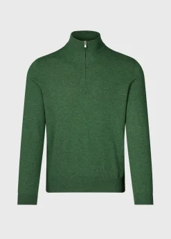 Paul Stuart The Cashmere Shop|Sweaters^Classic Cashmere Quarter Zip Sweater Green
