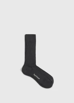 Paul Stuart Socks^Classic Cotton Ribbed Sock Grey