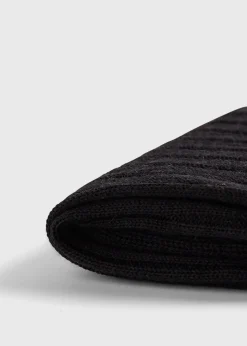 Paul Stuart Socks|Formal Shop^Classic Merino Wool Ribbed Sock Black