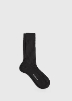 Paul Stuart Socks|Formal Shop^Classic Merino Wool Ribbed Sock Grey