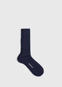 Paul Stuart Socks^Classic Merino Wool Ribbed Sock Navy