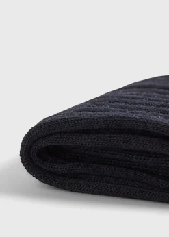Paul Stuart Socks^Classic Merino Wool Ribbed Sock Navy