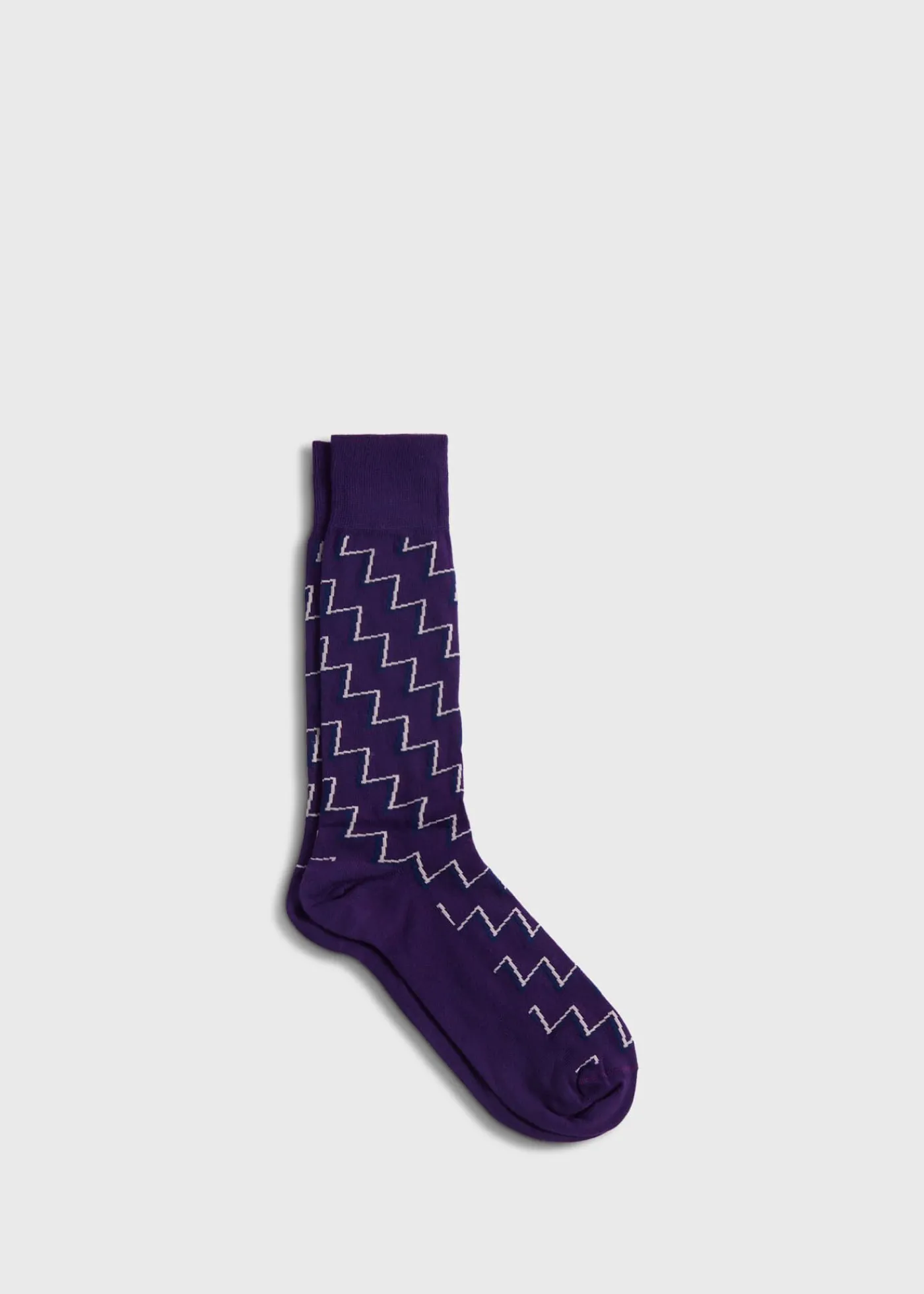 Paul Stuart Socks^Cotton & Cashmere Blend Zig Zag Sock Purple