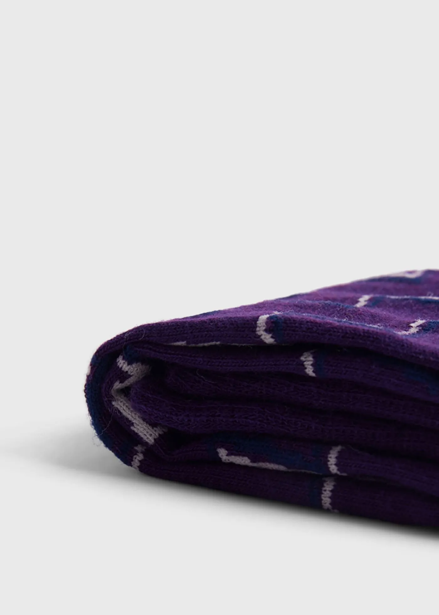 Paul Stuart Socks^Cotton & Cashmere Blend Zig Zag Sock Purple
