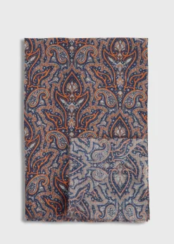 Paul Stuart Scarves, Hats, Gloves^Cotton & Linen Paisley Print Scarf Orange