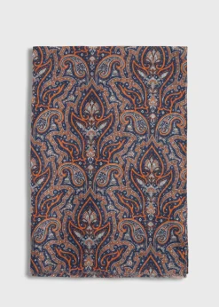 Paul Stuart Scarves, Hats, Gloves^Cotton & Linen Paisley Print Scarf Orange