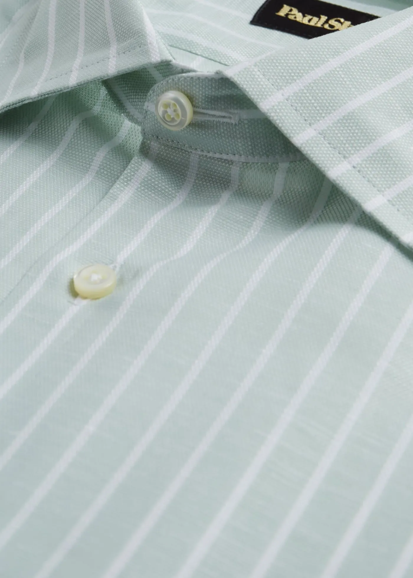 Paul Stuart Dress Shirts^Cotton & Linen Striped Dress Shirt Sage