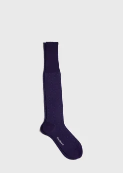 Paul Stuart Socks^Cotton Bird's Eye Sock Purple