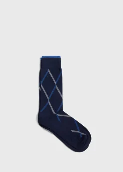 Paul Stuart Socks^Cotton Blend Argyle Sock Navy