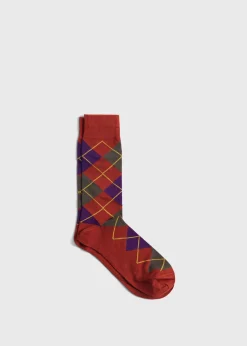 Paul Stuart Socks^Cotton Blend Argyle Sock Rust